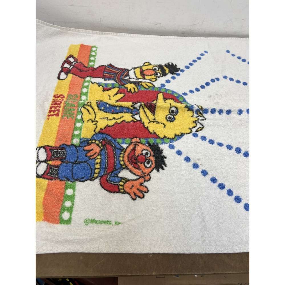 Vintage Cannon Sesame Street Big Bird Ernie Bert Bath Towel & Washcloth Set 100% - Picture 5 of 12